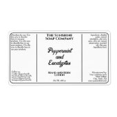 白黒化粧品文字ボトルラベル ラベル (正面)