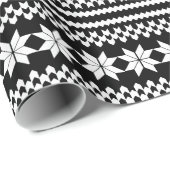 白黒北欧のクリスマスのセーターパターン ラッピングペーパー (ロールコーナー)