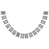 白黒千鳥格子のなハッピーバースデー バンティングフラッグ (全)