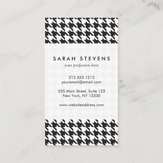 白黒千鳥格子のなパターン 名刺 (裏面)