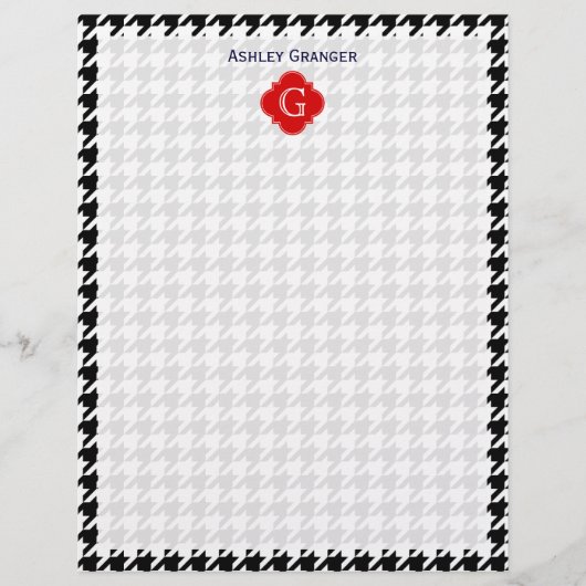 白黒千鳥格子のレッドクローバーモノグラム (正面)