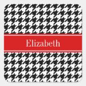 白黒千鳥格子のレッドネームモノグラム スクエアシール (正面)