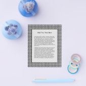 白黒千鳥格子の組織抽象芸術姿 チラシ (シングル)