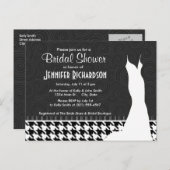 白黒千鳥格子の インビテーションポストカード (正面/裏面)