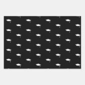 白黒卒業おめでとう ラッピングペーパーシート (正面3)