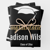 白黒卒業おめでとう ラッピングペーパーシート (インサイチュ)