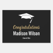 白黒卒業おめでとう ラッピングペーパーシート (正面)