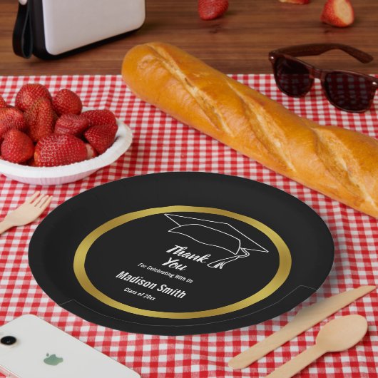 白黒卒業の学名ありがとう ペーパープレート (ピクニック)