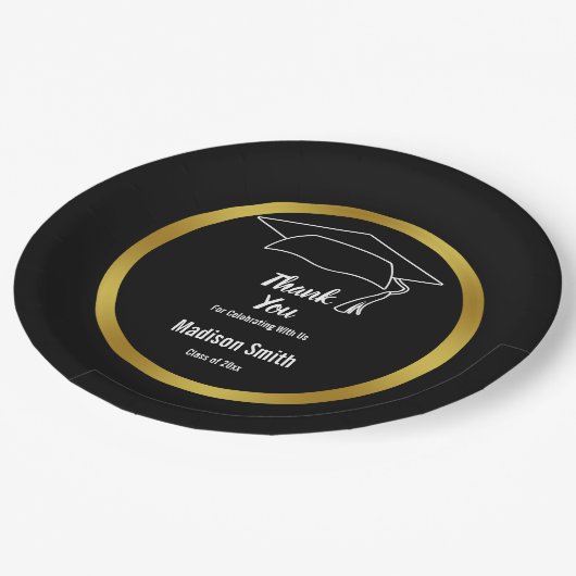 白黒卒業の学名ありがとう ペーパープレート (アングル)