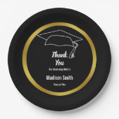 白黒卒業の学名ありがとう ペーパープレート (正面)
