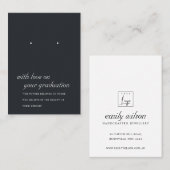 白黒卒業イヤリング表示カード プレイスカード (正面/裏面)