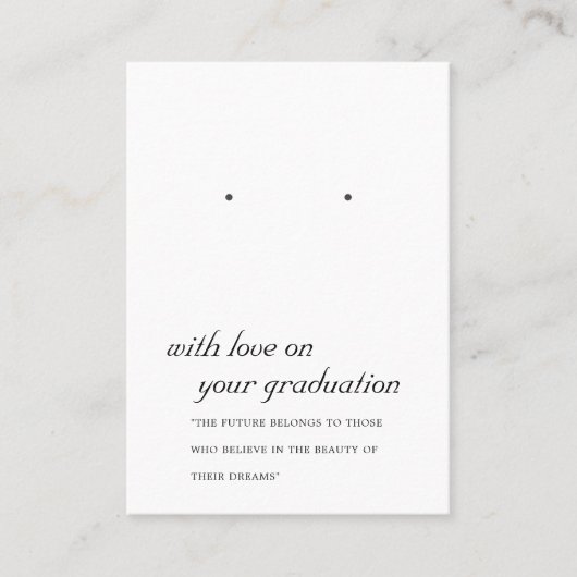 白黒卒業イヤリング表示カード プレイスカード (正面)