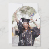 白黒卒業エレガントの招待状 招待状 (裏面)