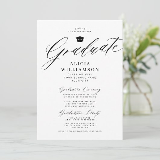 白黒卒業エレガント会の脚本を書く 招待状 (スタンド正面)