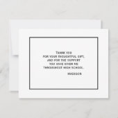 白黒卒業キャップありがとう サンキューカード (裏面)