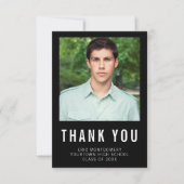 白黒卒業サンキューフォト サンキューカード (正面)