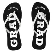 白黒卒業シニアクラスフリップフロップ ビーチサンダル (ソール)