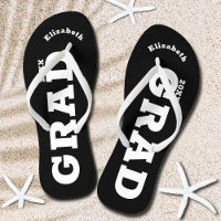 白黒卒業シニアクラスフリップフロップ