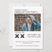 白黒卒業ストライプの会 招待状 (正面)