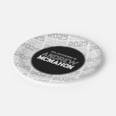 白黒卒業パーソナライズされた ペーパープレート (アングル)