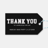 白黒卒業パーティーありがとう ギフトタグ (正面(横))