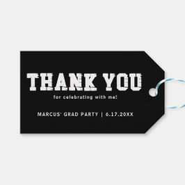 白黒卒業パーティーありがとう ギフトタグ