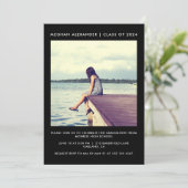 白黒卒業パーティーの写真 招待状 (スタンド正面)