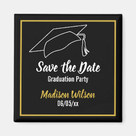 白黒卒業パーティーをセーブ マグネット