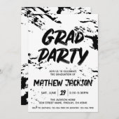 白黒卒業パーティーオープンハウス 招待状 (正面/裏面)