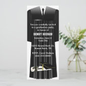 白黒卒業パーティー招待状 招待状 (スタンド正面)