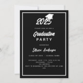 白黒卒業パーティー2025 招待状 (正面)