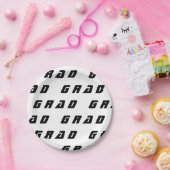 白黒卒業パーティー ペーパープレート (パーティー)