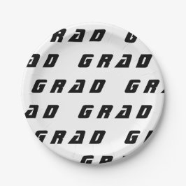 白黒卒業パーティー ペーパープレート