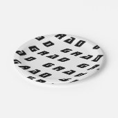 白黒卒業パーティー ペーパープレート (アングル)