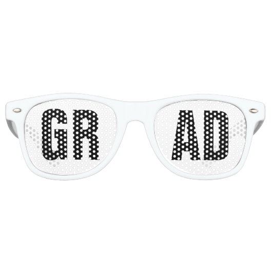 白黒卒業パーティー レトロサングラス (正面)