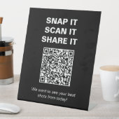 白黒卒業パーティーQRコード共有写真 台座サイン (インサイチュ)