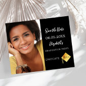 白黒卒業パーティ日付予算の保存 チラシ