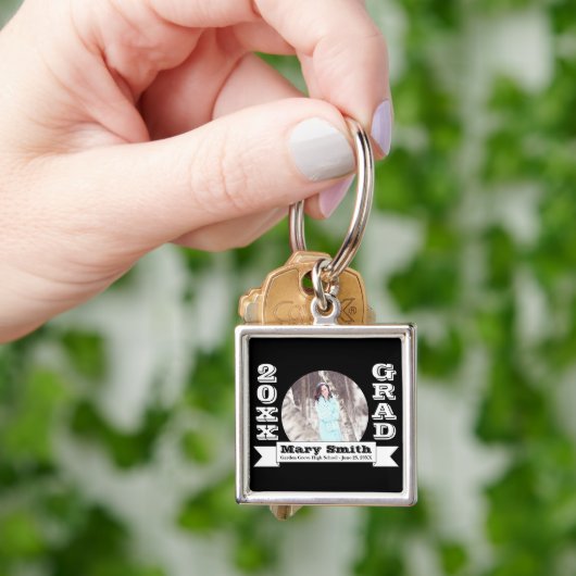 白黒卒業フォーマル発表 キーホルダー (手)