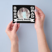 白黒卒業フォーマル発表 チラシ (手)