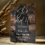 白黒卒業ミニマルパーティー招待状 招待状