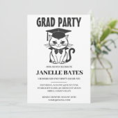 白黒卒業モダンパーティーの招待状 招待状 (スタンド正面)