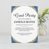 白黒卒業モダンパーティーの招待状 招待状 (スタンド正面)