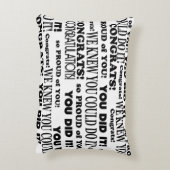 白黒卒業ワードアート装飾用クッション アクセントクッション (裏面(縦))