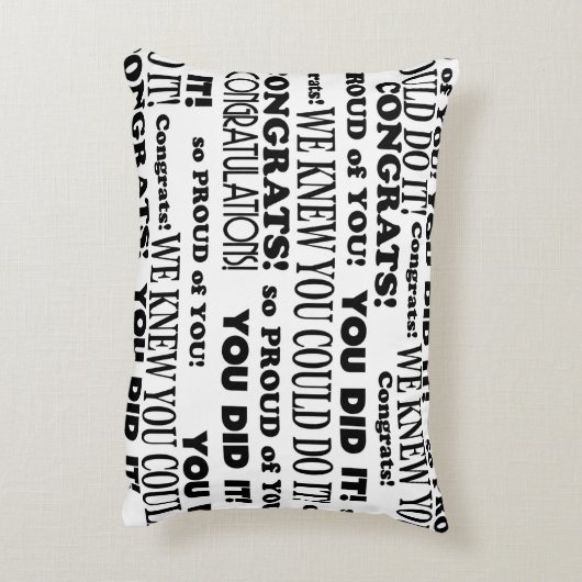 白黒卒業ワードアート装飾用クッション アクセントクッション (裏面(縦))