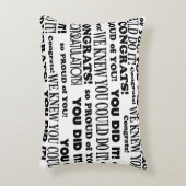 白黒卒業ワードアート装飾用クッション アクセントクッション (正面(垂直))