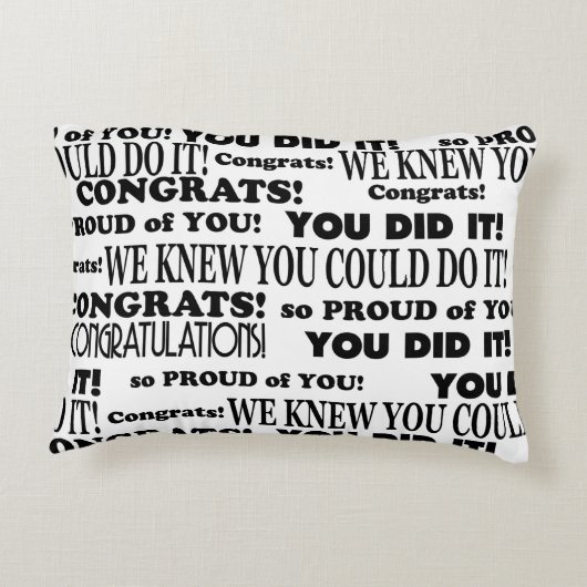 白黒卒業ワードアート装飾用クッション アクセントクッション (裏面)