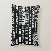 白黒卒業ワードアート装飾用クッション アクセントクッション (裏面(縦))