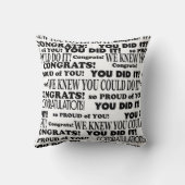 白黒卒業ワードアート装飾用クッション クッション (裏面)