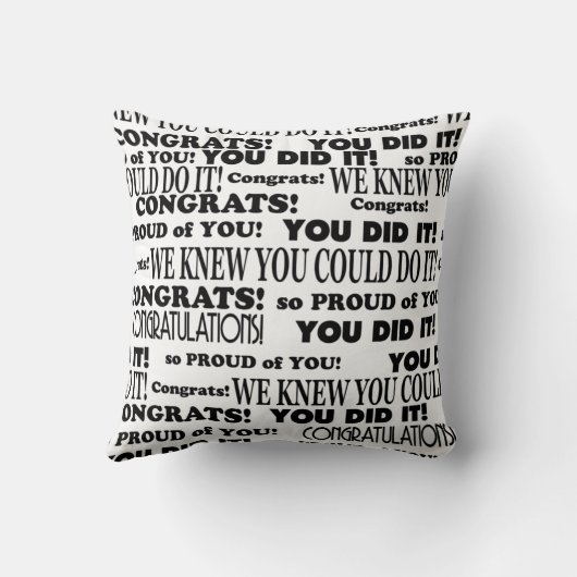 白黒卒業ワードアート装飾用クッション クッション (裏面)