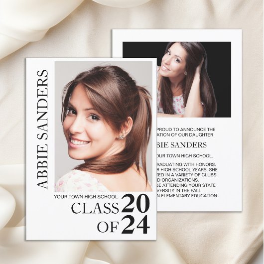 白黒卒業写真の発表 招待状